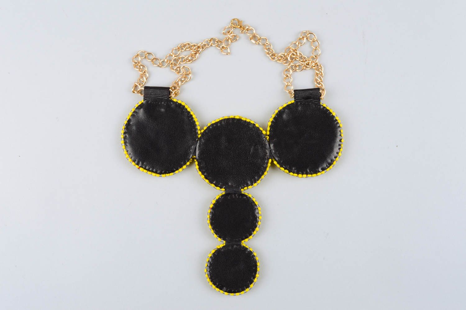 Колье из бисера украшение ручной работы солнечное ожерелье из бисера летнее фото 5