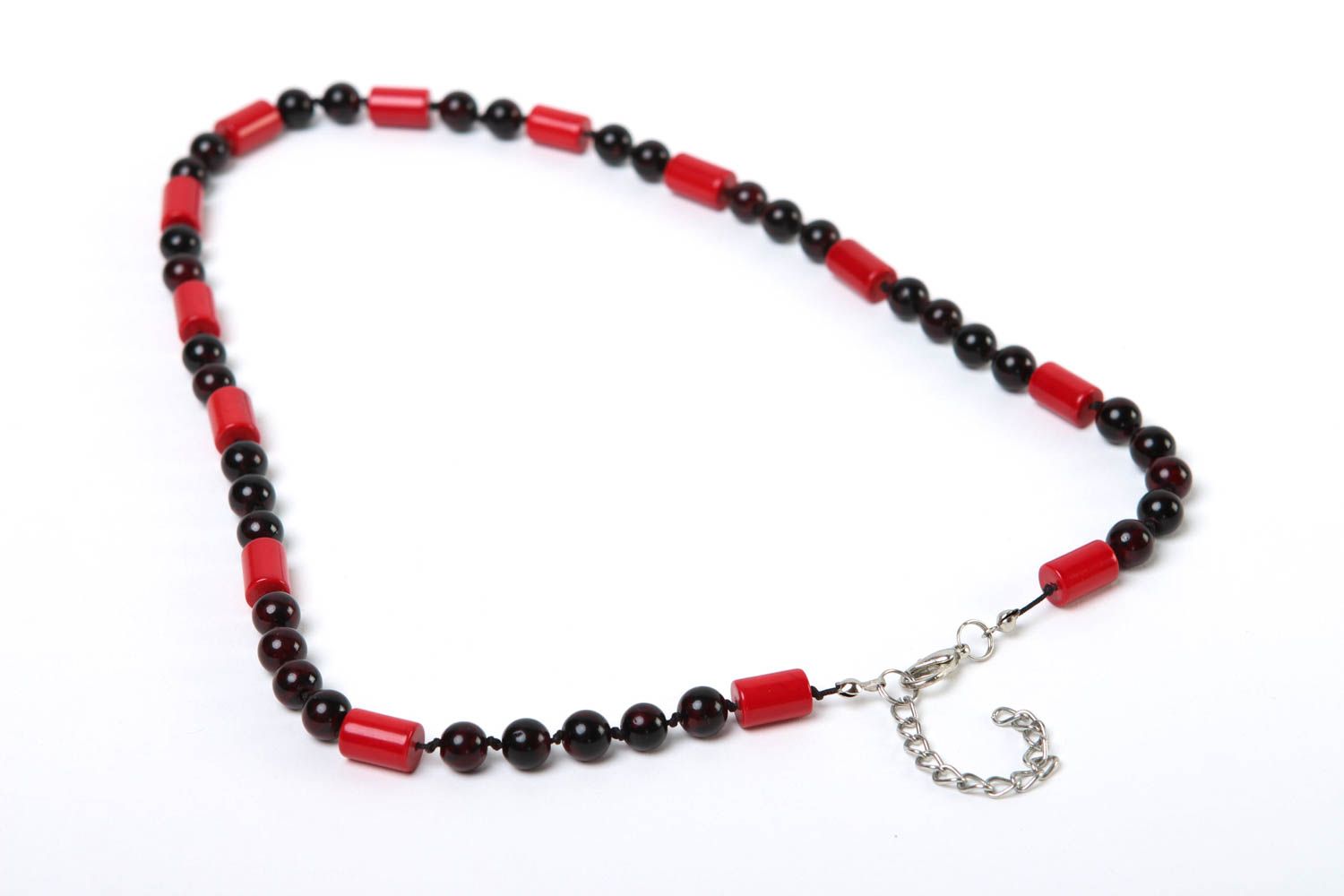 Perlen Schmuck handmade Frauen Halskette Geschenk für Frauen schwarz rot foto 4