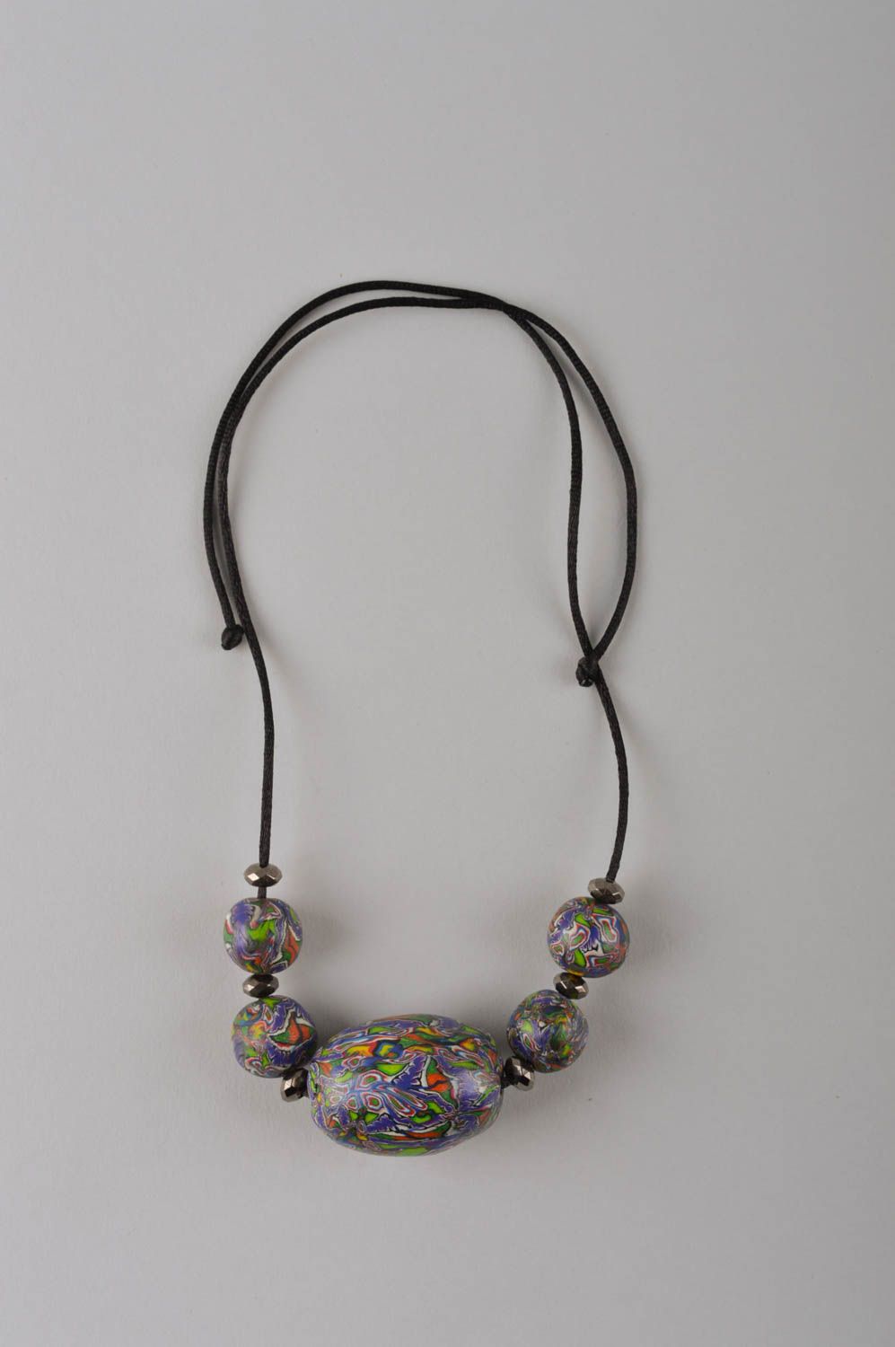 Handmade unusual necklace jewelry made of clay feminine necklace cute jewelry photo 2