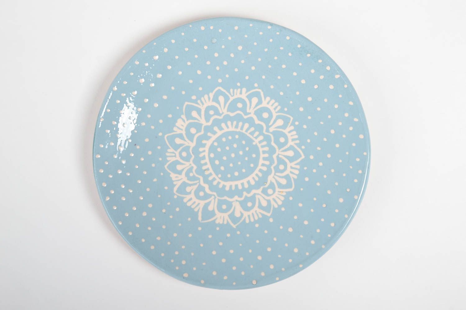 Assiette plate faite main Service vaisselle céramique peinte Vaisselle de table photo 2