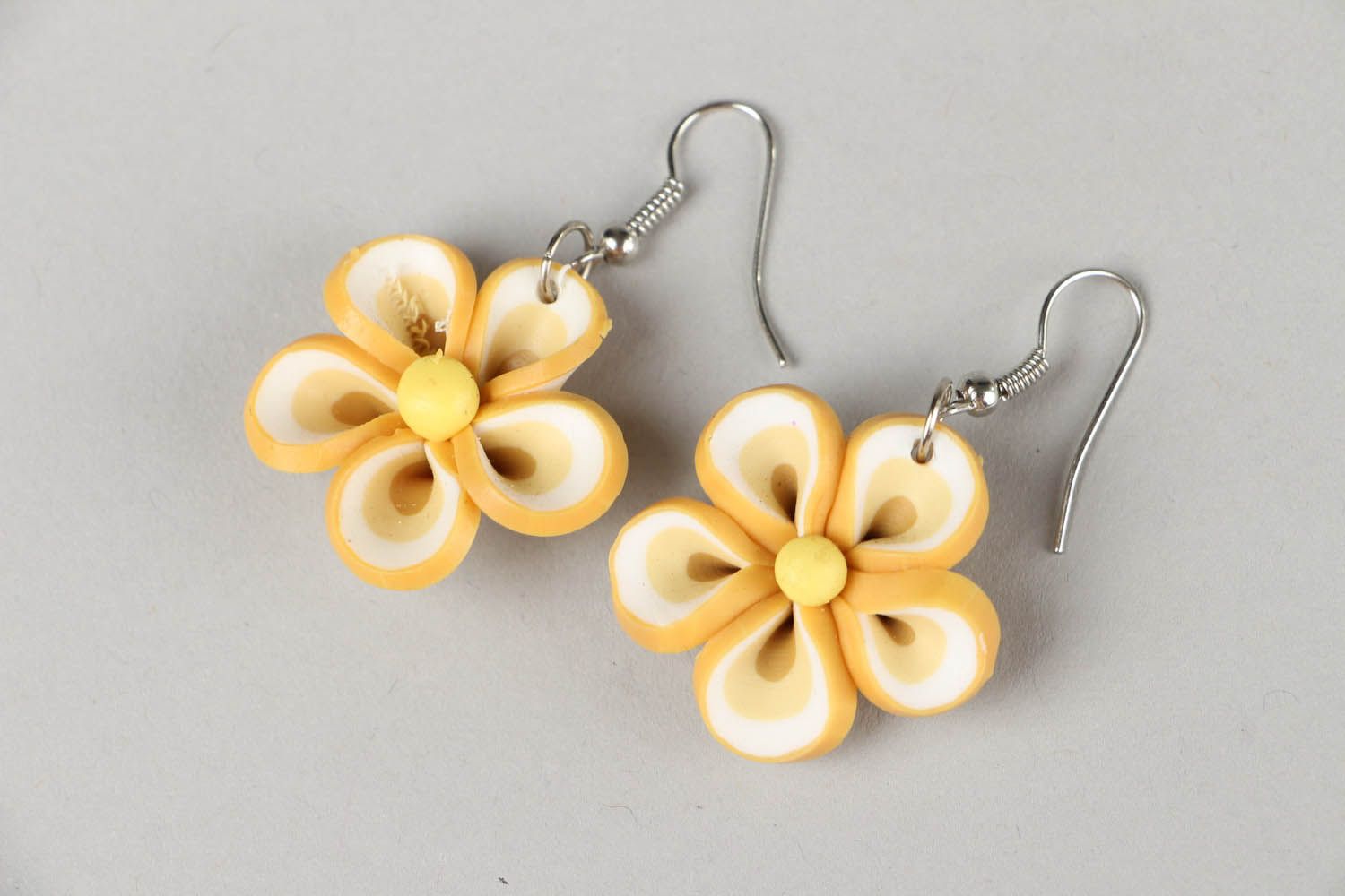 Earrings made ​​of polymer clay Flowers photo 3