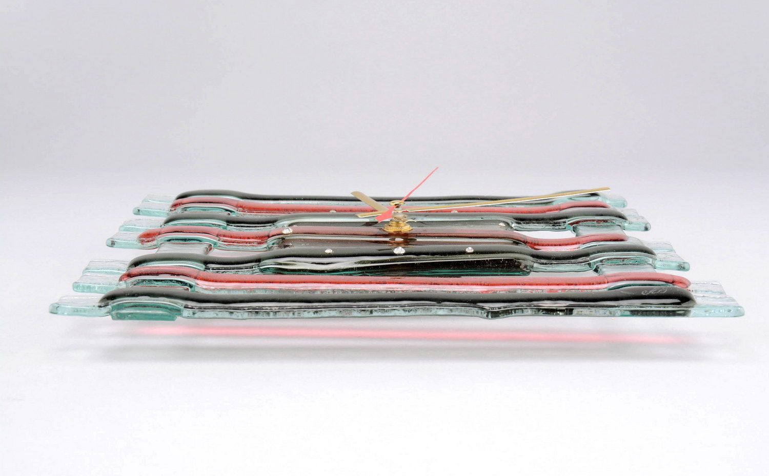 Wanduhr aus Glas Stendhal in Fusing-Technik foto 4