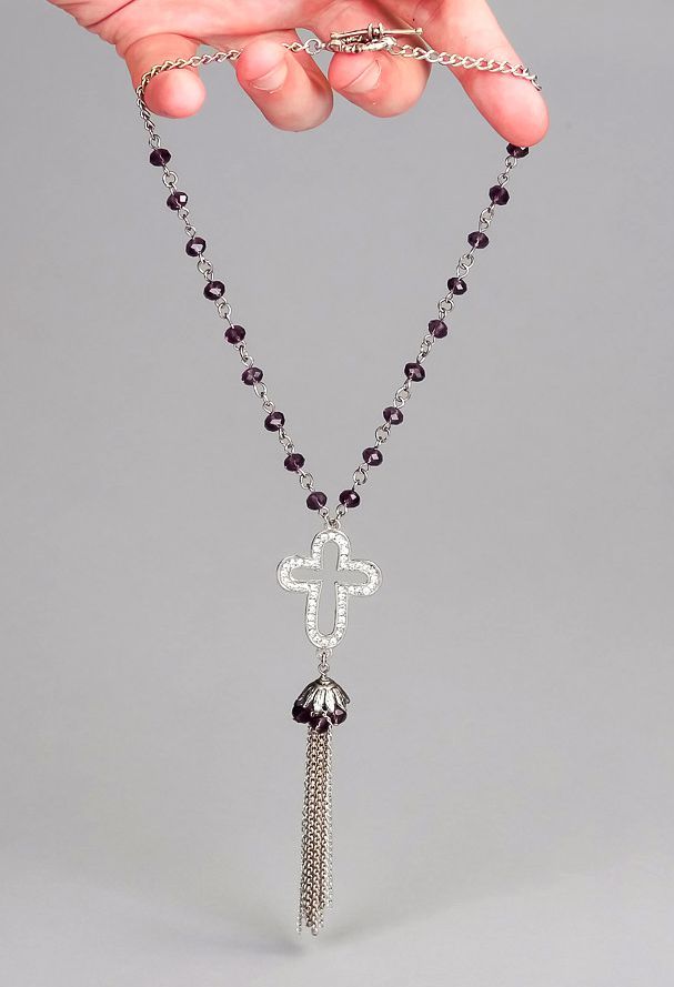 Ожерелье с крестом и подвеской фото 2