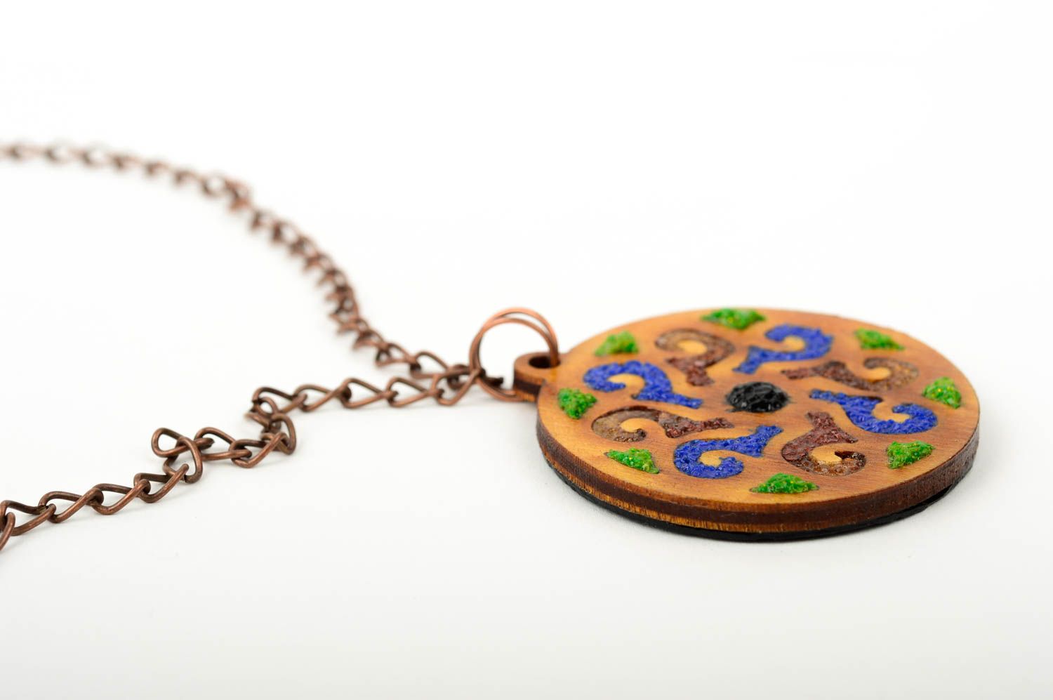 Handmade pendant necklace wooden jewelry designer accessories unique jewelry photo 4