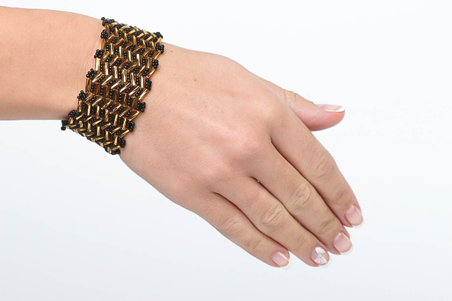 Designer Schmuck handmade Rocailles Armband Mode Accessoire Frauen Armband braun foto 5