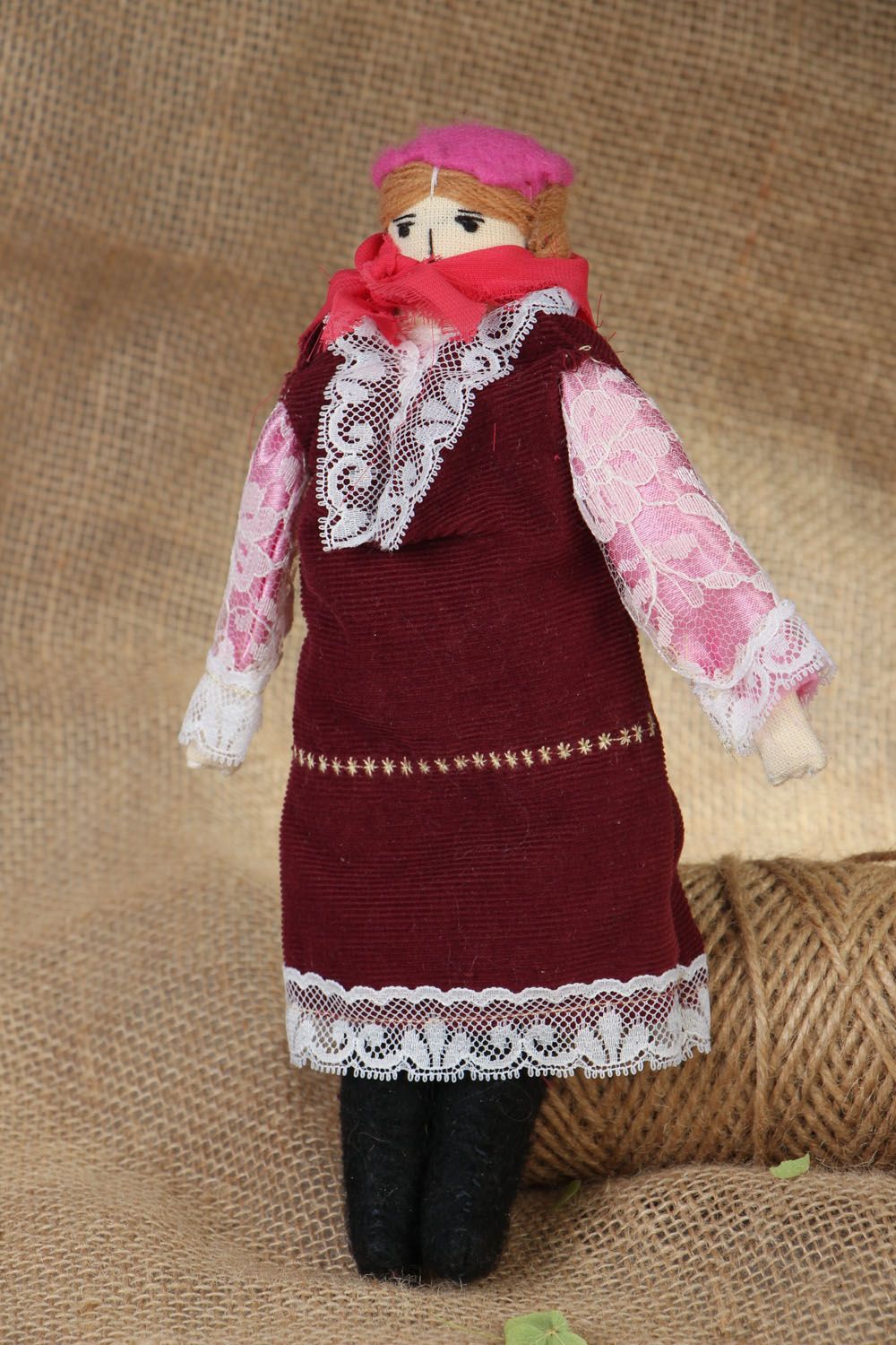 Handmade fabric doll Working Woman photo 5
