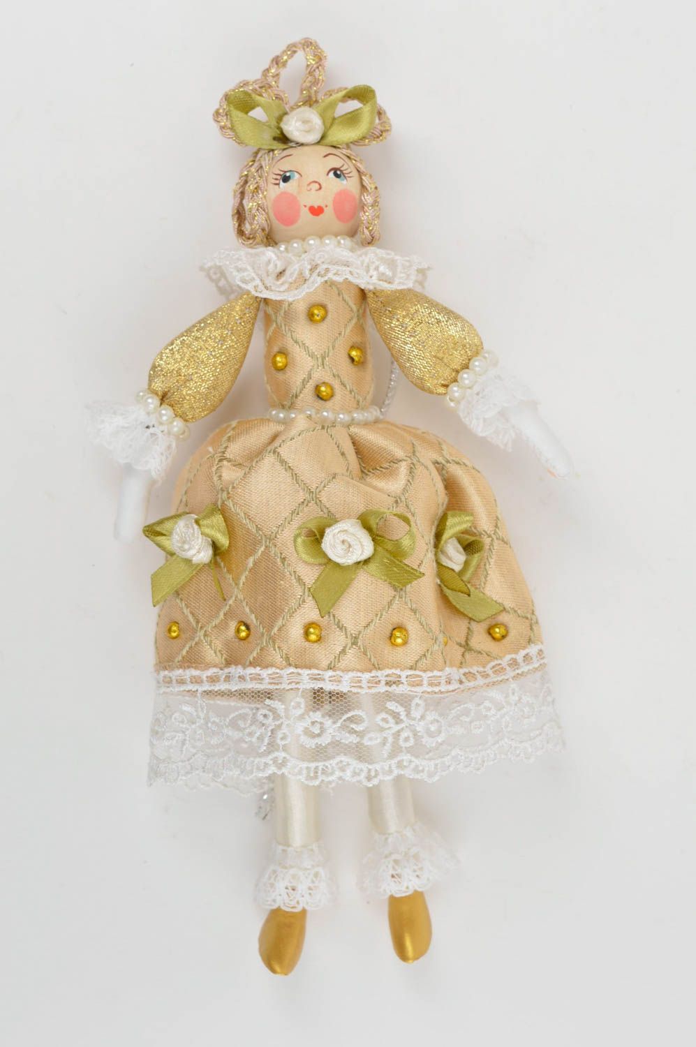 Авторская тканевая кукла ручной работы красивая оригинальная для декора дома фото 2