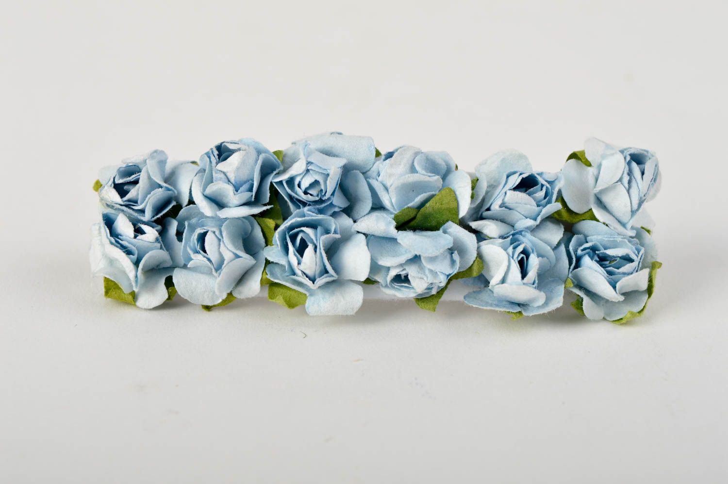 Blaue Haarspange Blumen handmade Damen Modeschmuck Accessoire für Haare zart foto 2