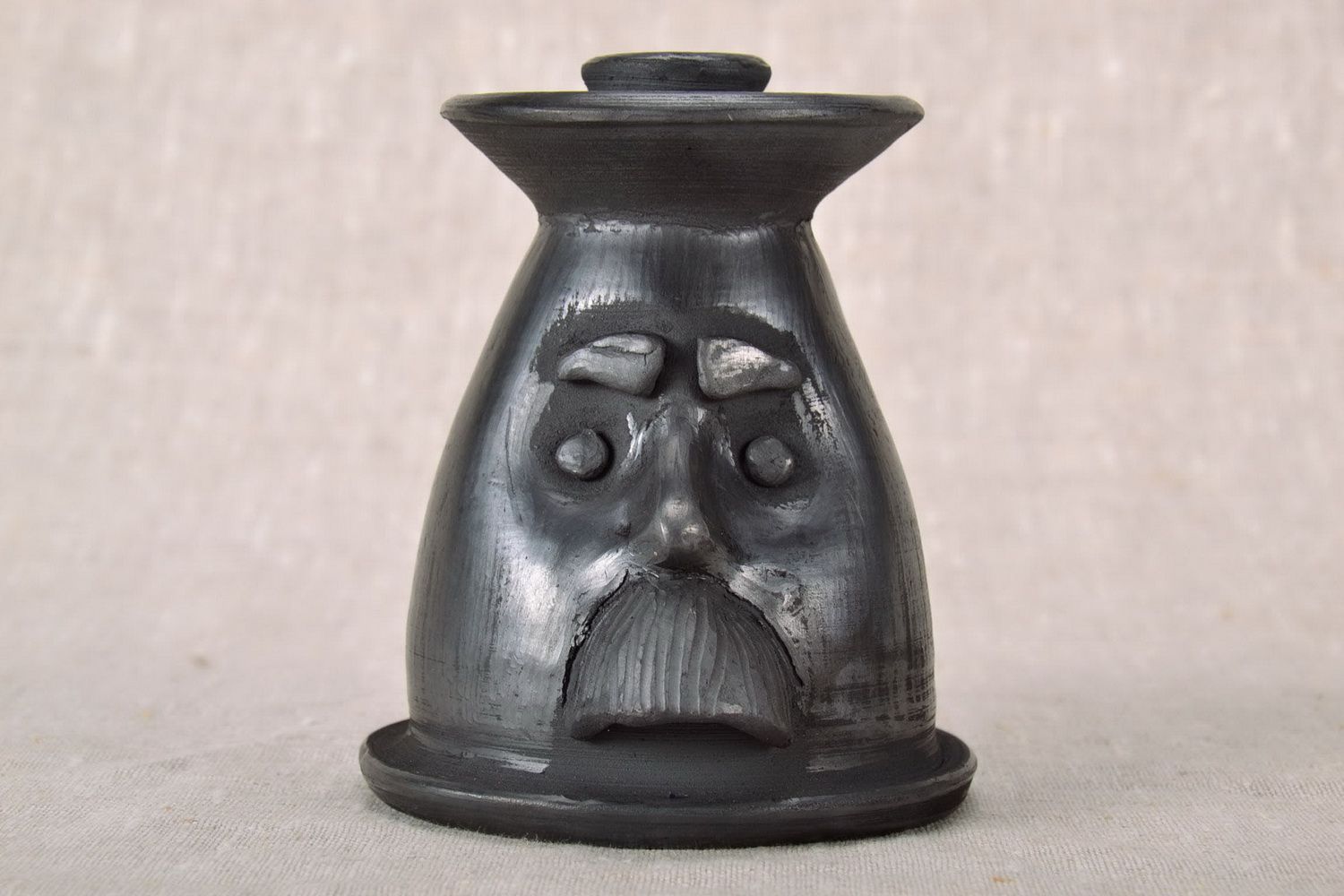 Clay candlestick Old man photo 3