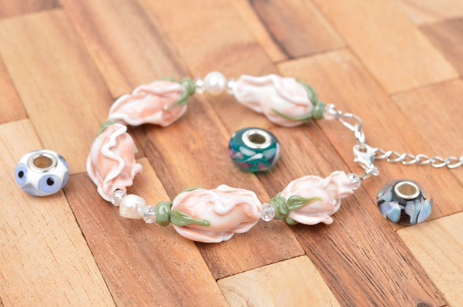 Designer bracelet handmade glass bracelet glass jewelry present for women photo 1