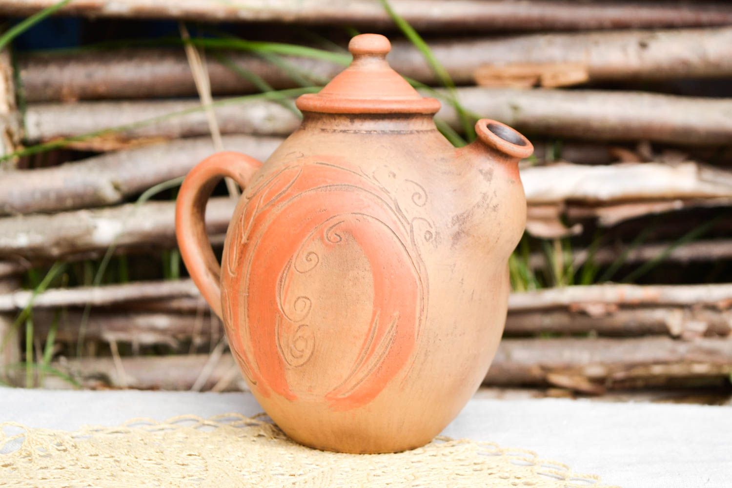 Handmade teapot clay teapot ceramic tableware clay utensils eco friendly pottery photo 1