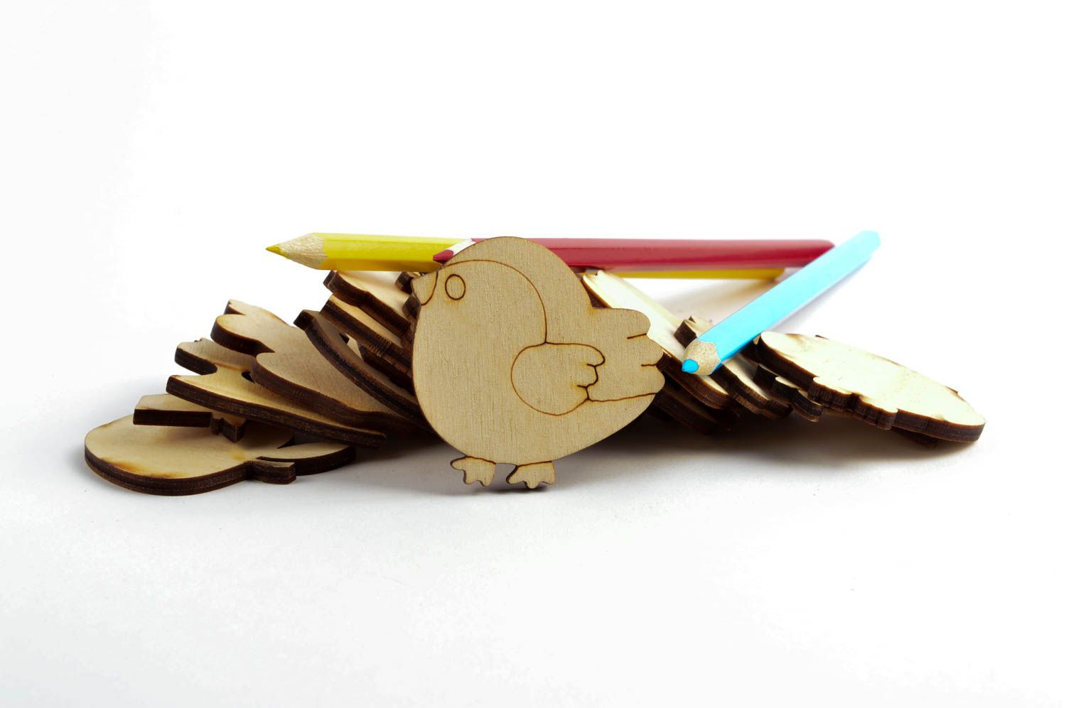 Handmade Holzartikel zum Bemalen Scrapbooking Material Deko Figur Vogel foto 5