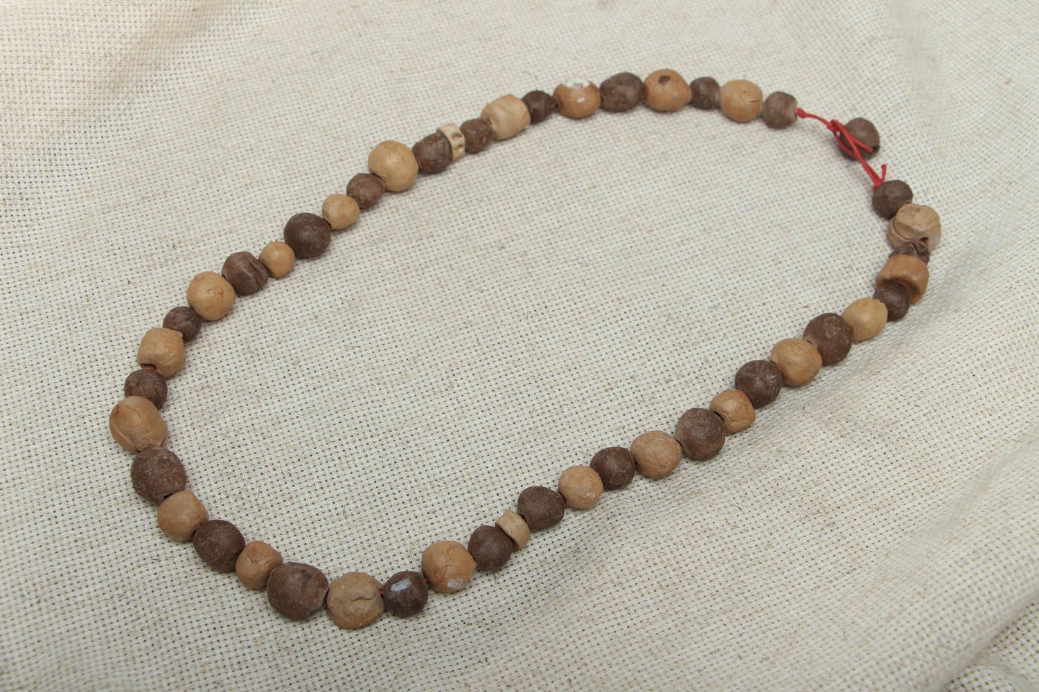 Ceramic bead necklace in ethnic style photo 1