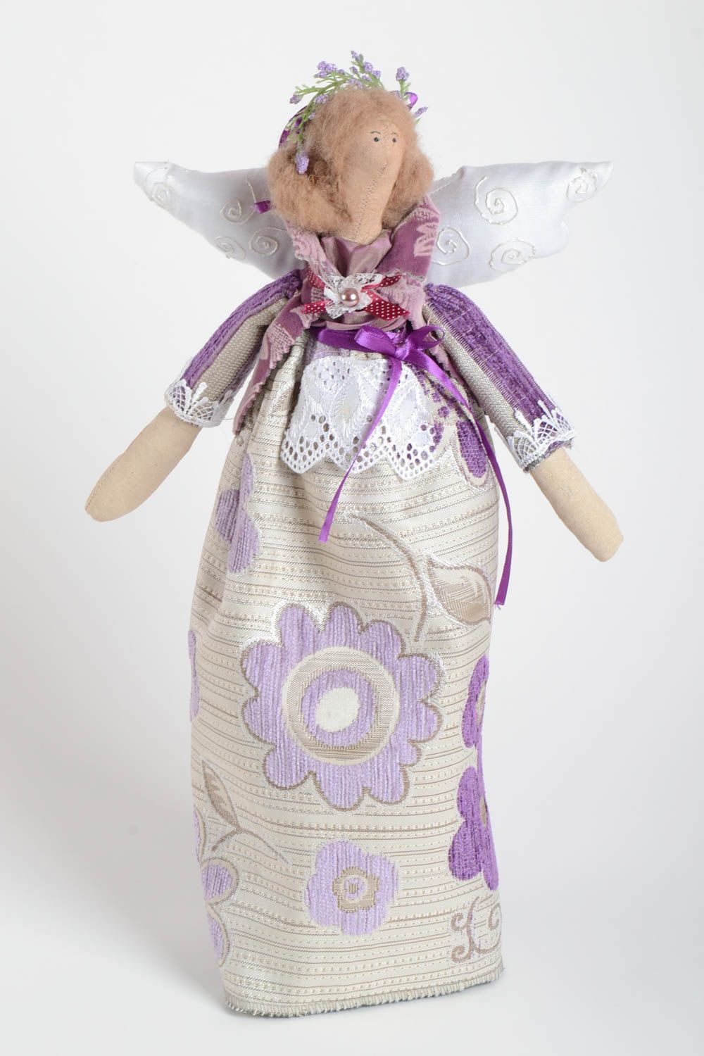 Авторская тканевая кукла ручной работы для декора дома красивая Ангелочек фото 2