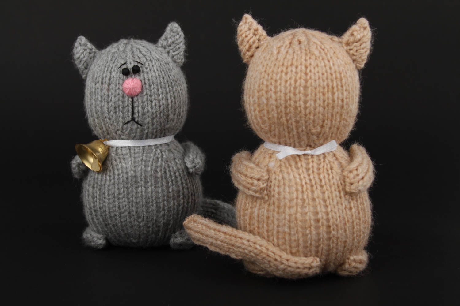 Мягкие игрушки ручной работы игрушки коты серый и коричневый детские игрушки фото 4