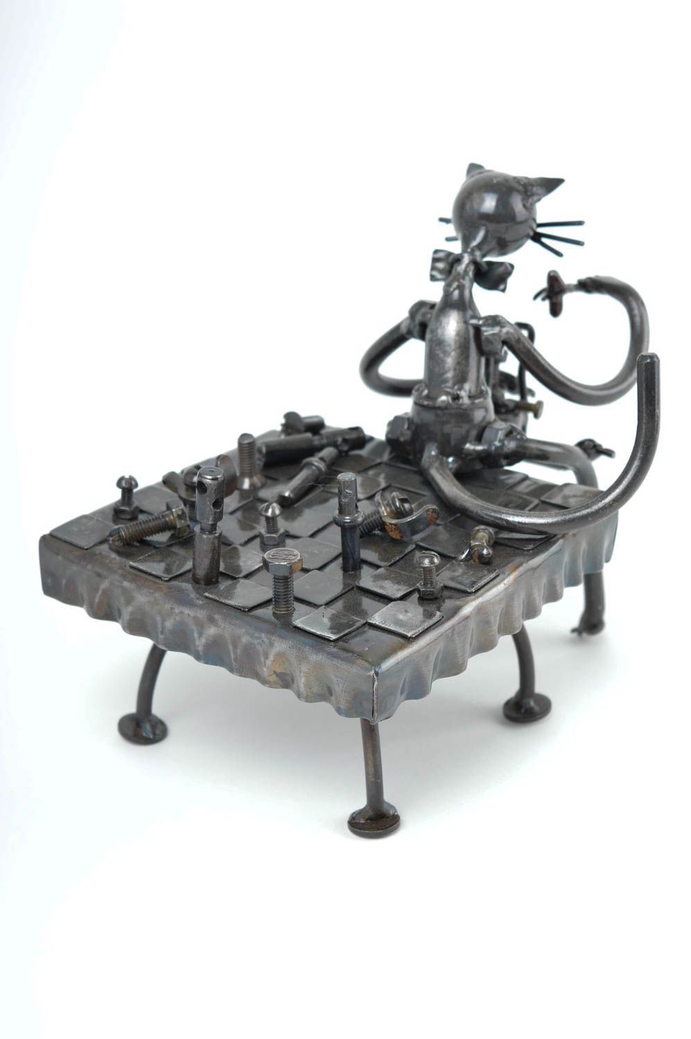 Figura de metal artesanal elemento decorativo regalo original Gato y primus  foto 4