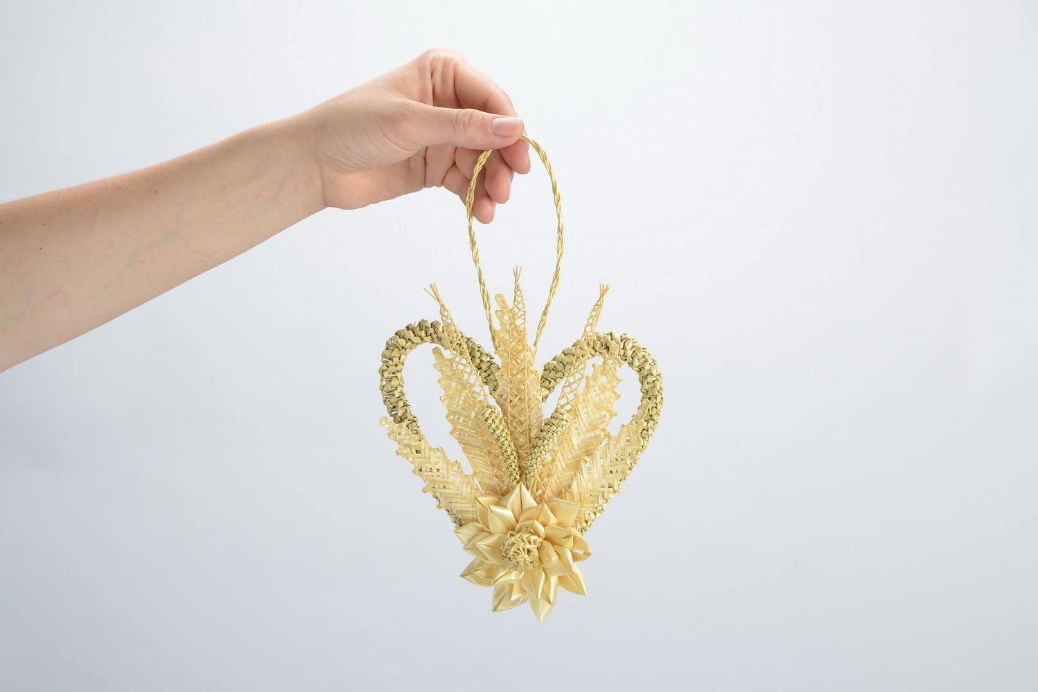 Wall panel made ​​of straw Heart photo 5