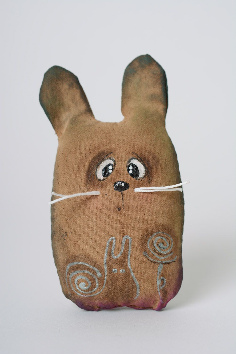 Aimant frigo artisanal sous forme de lapin jouet mou en coton avec peinture photo 5