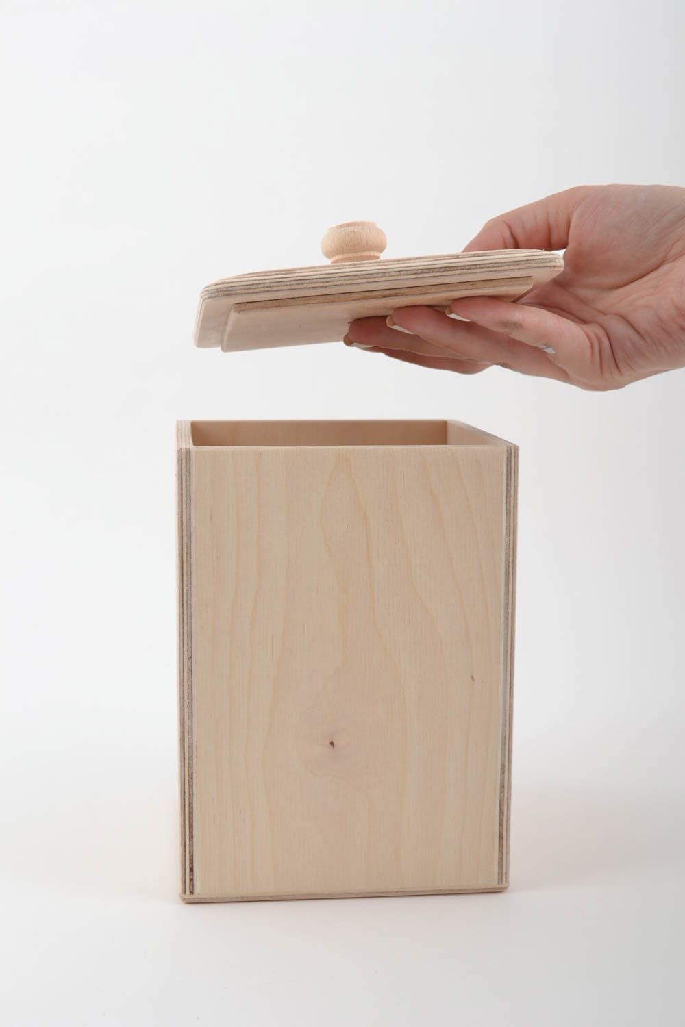 Holz Box für lose Produkte Rohling zum Bemalen handgemacht aus Sperrholz  foto 3