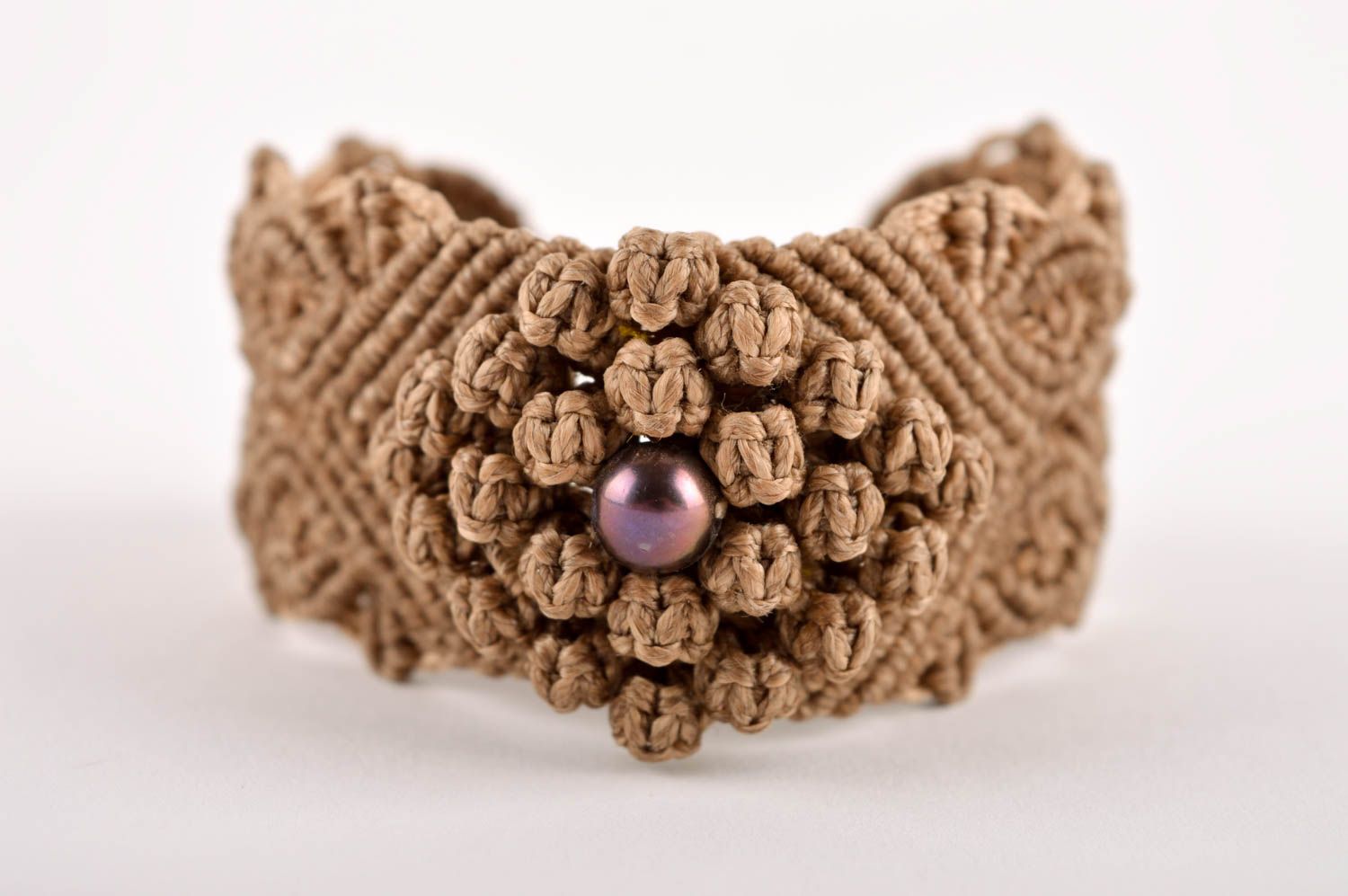 Модный браслет ручной работы браслет из ниток плетеный браслет с бусиной фото 3