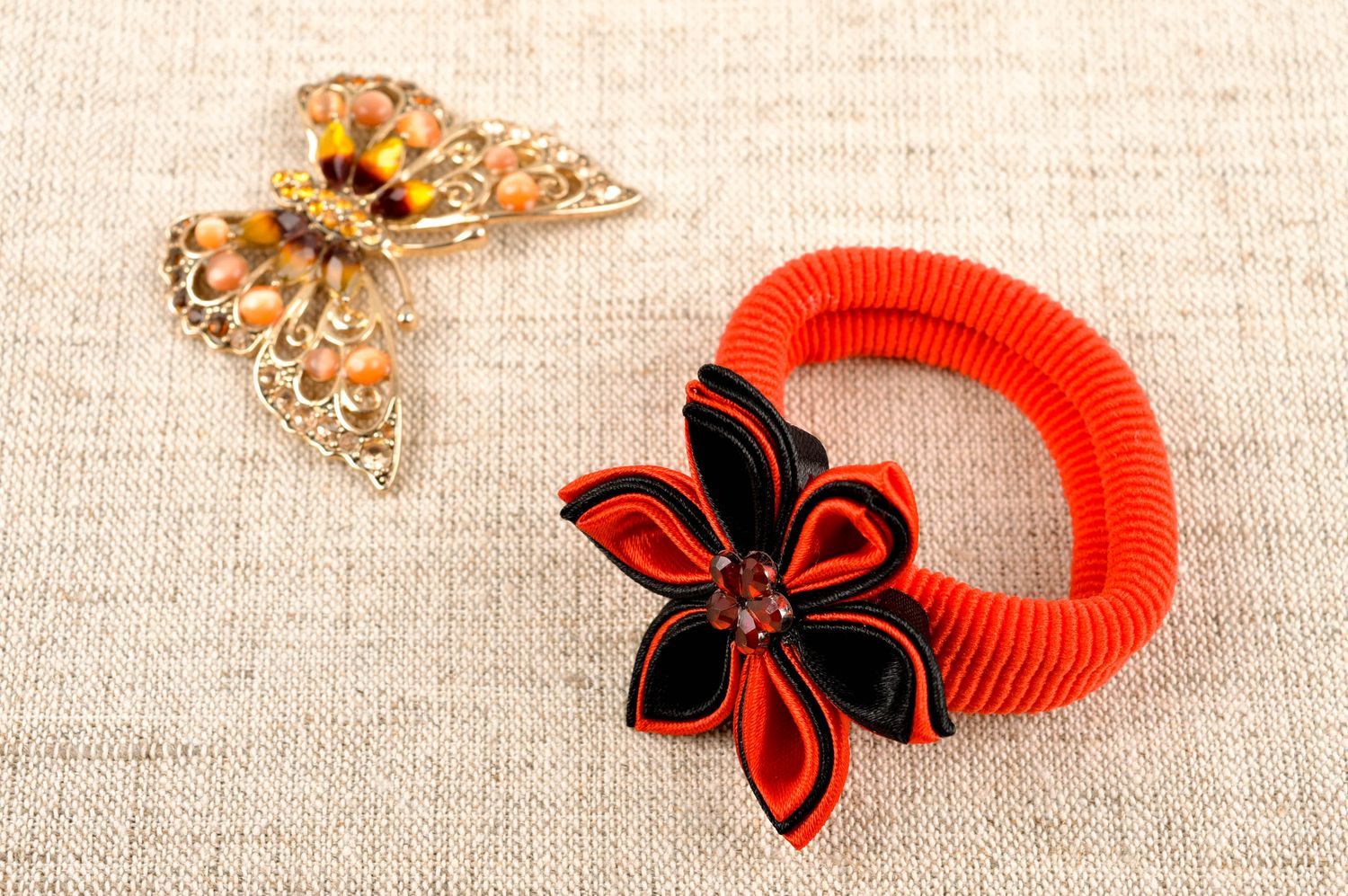Stylish handmade flower scrunchie elegant hair designer hair accessories photo 1