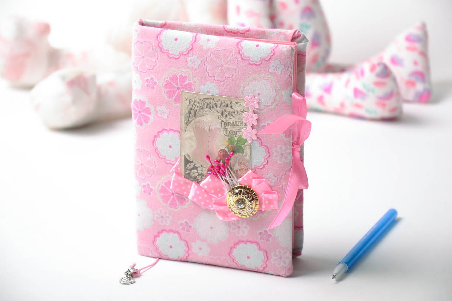 Handgemachtes rosa Notizbuch mit weichem Einband foto 1