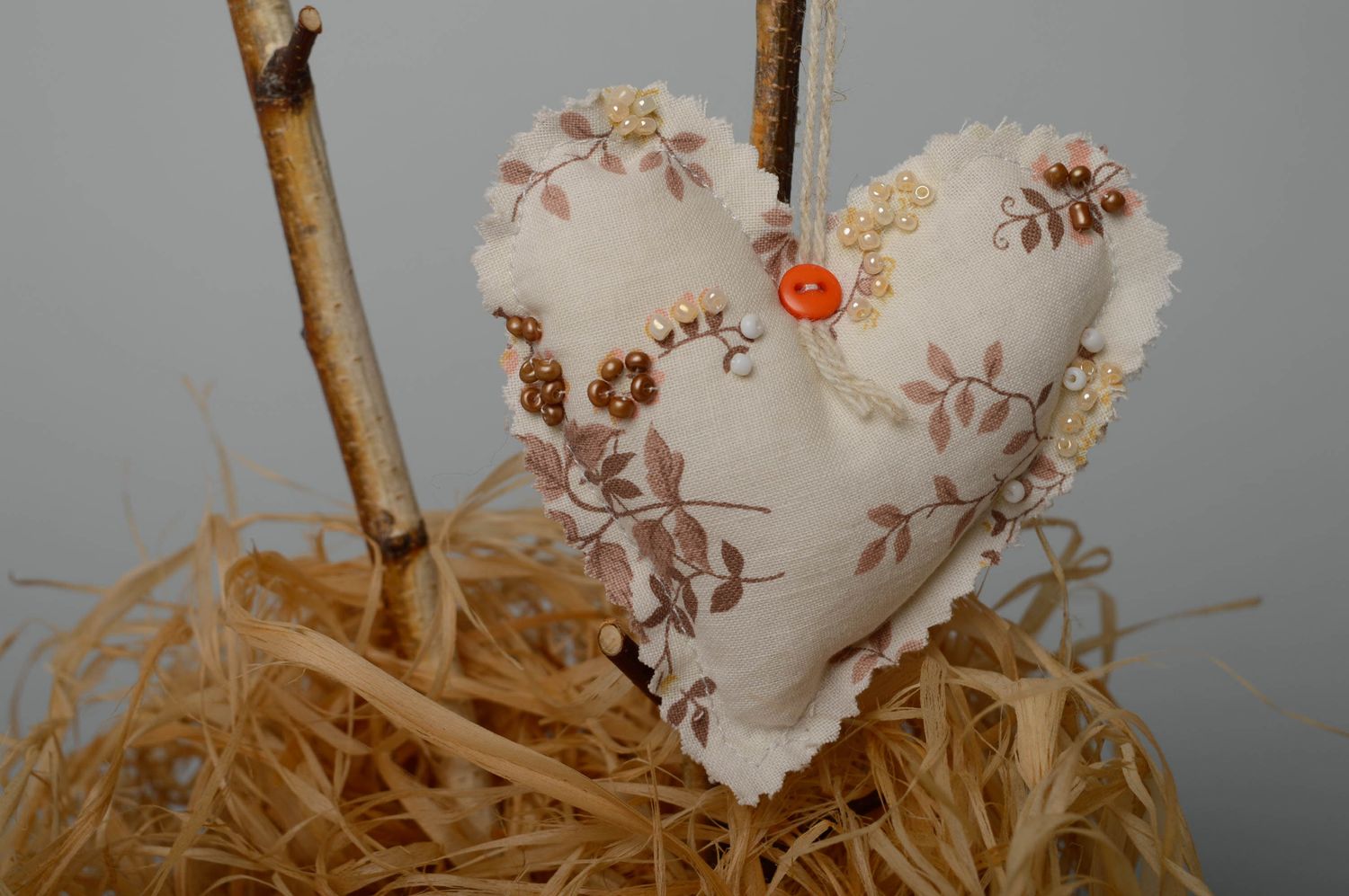 Suspension décorative Coeur avec perles de rocaille photo 4