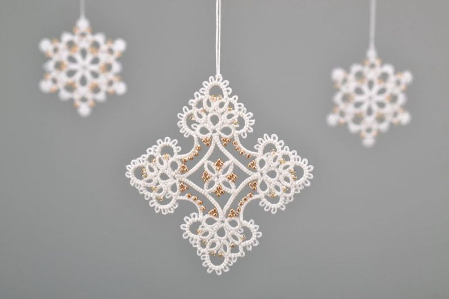 Christmas tree hanging decor item Quadrangular snowflake photo 1
