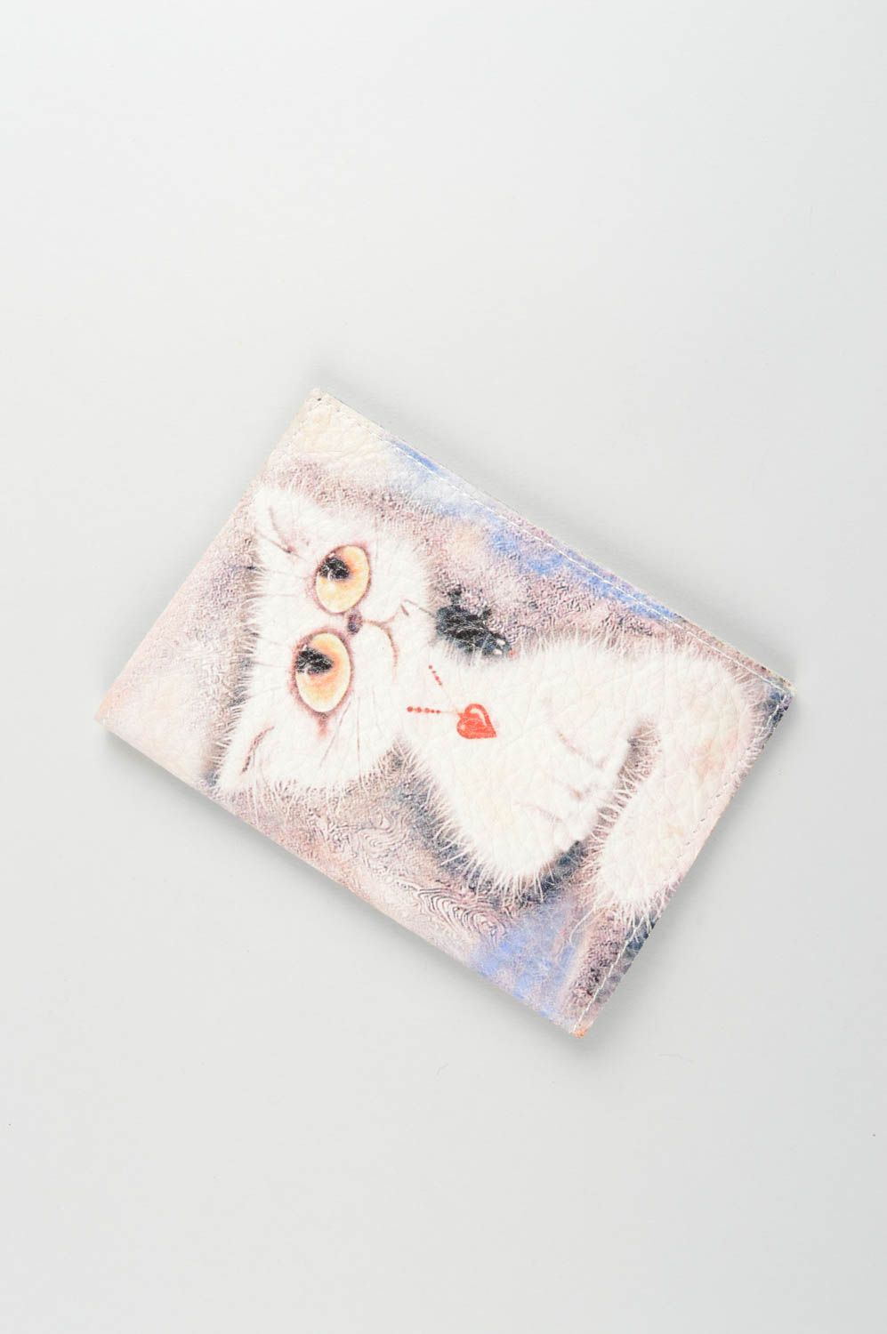 Pass Etui schöne handmade Ausweis Schutzhülle aus Leder Geschenk für Freundin foto 4