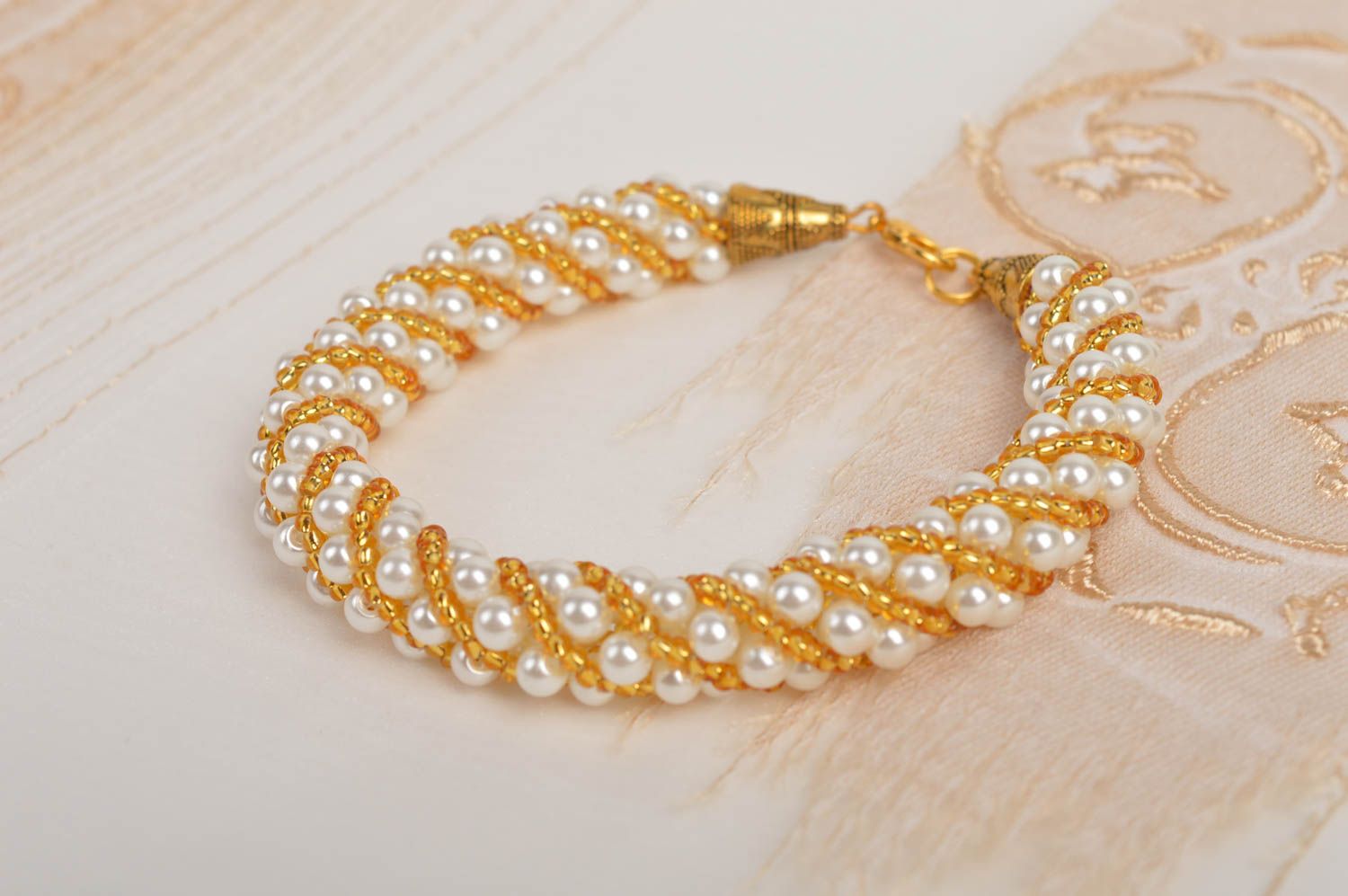 Bracelet perles rocaille Bijou fait main perles fausses Accessoire femme photo 1