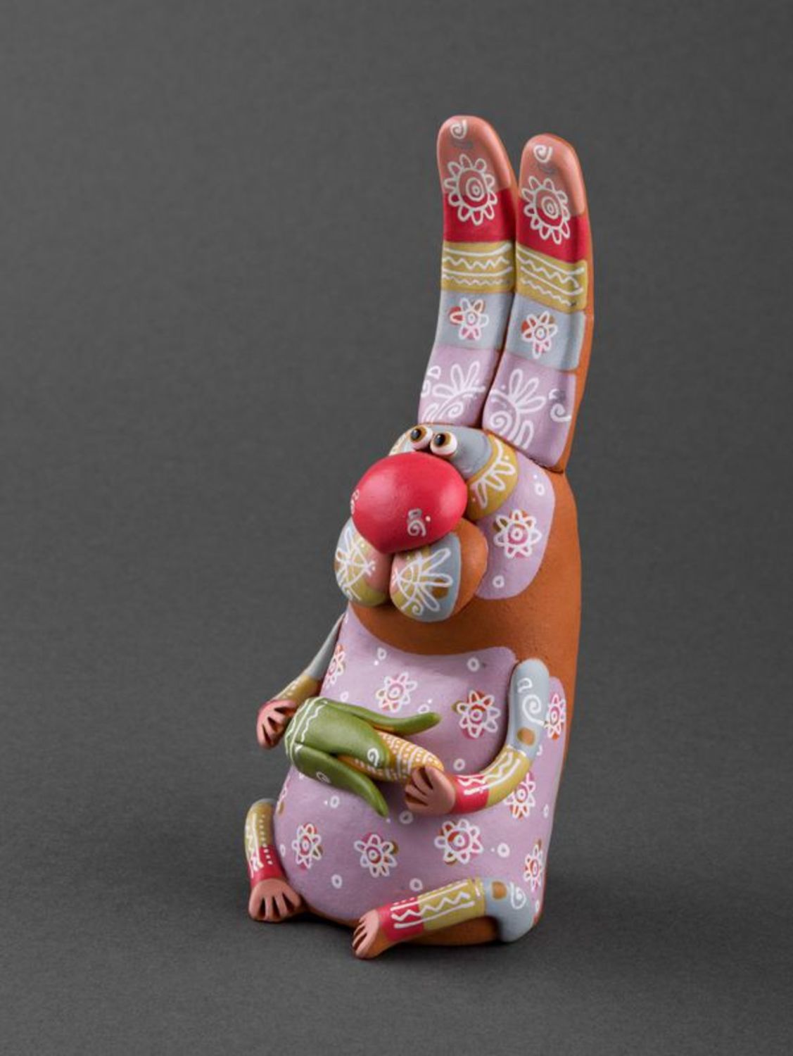 Bunny with corn ceramic figurine  photo 6