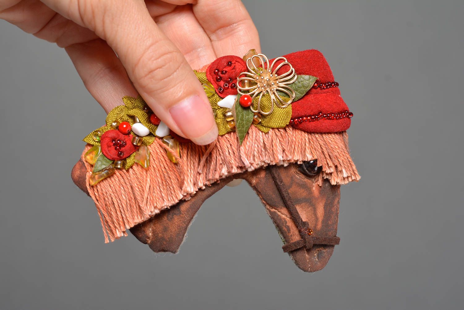 Designer brooch handmade leather brooch leather jewelry gift for women photo 4