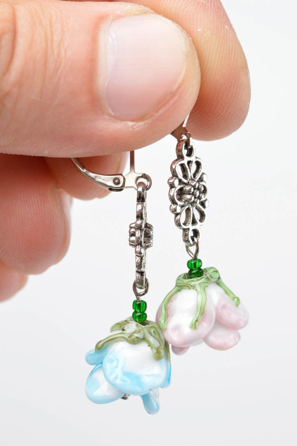 Beautiful handmade glass earrings lampwork earrings cool jewelry gifts for her photo 5