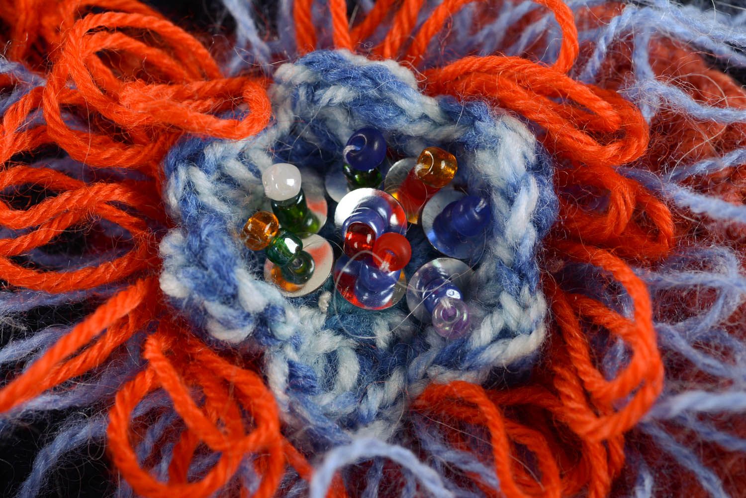 Pantoufles tricotées main au crochet en demi-laine  photo 4