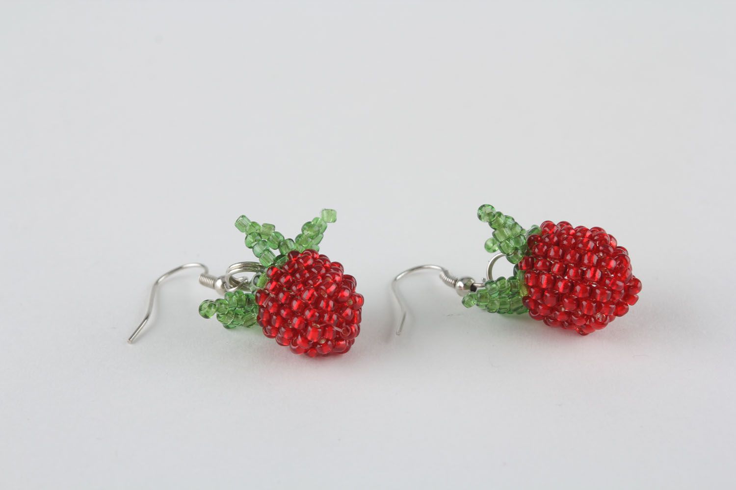 Beaded earrings Raspberries photo 2