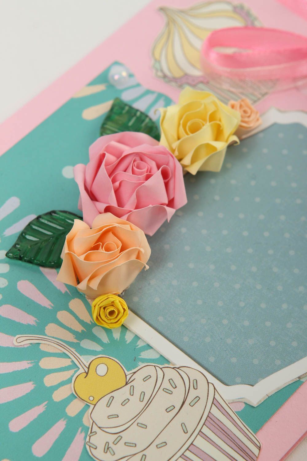 Exclusive handmade greeting card cute quilling card birthday gift ideas photo 2