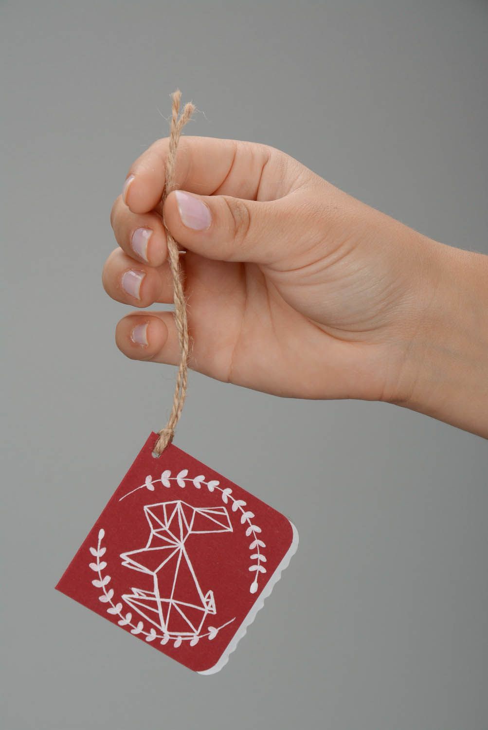 Carte de vœux artisanale, étiquette Lapin origami photo 5