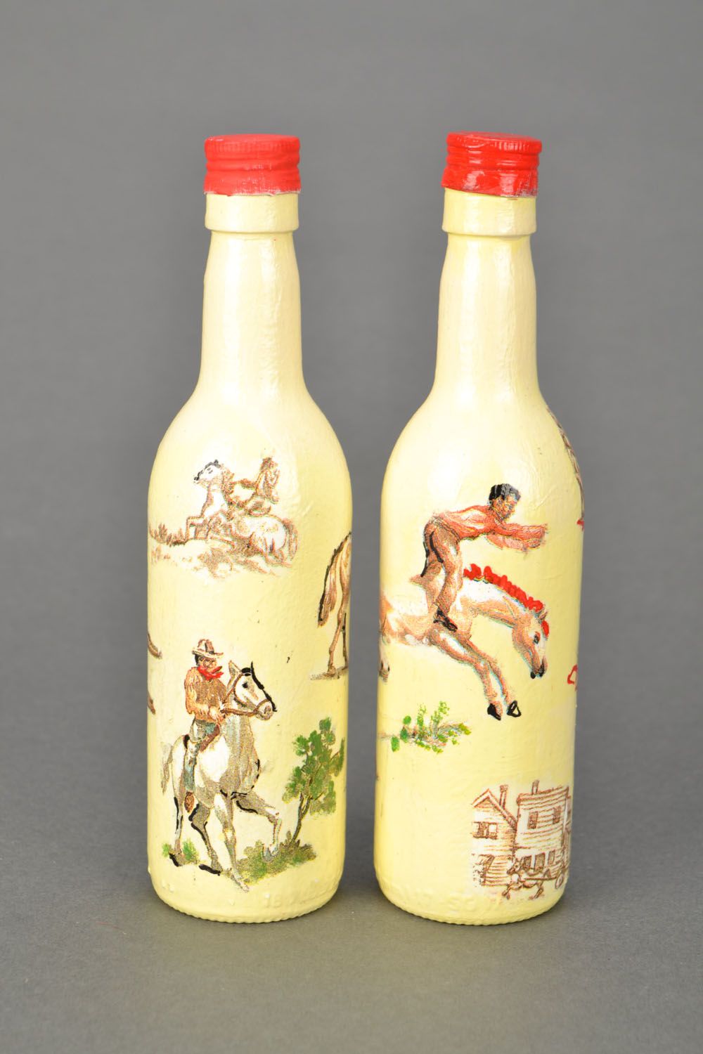 Decorative bottles with decoupage Texas photo 3
