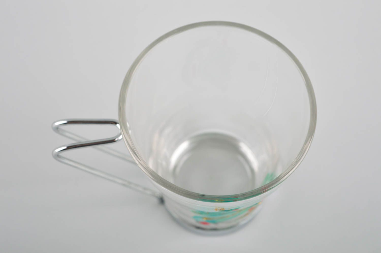 Кружка для чая стеклянная чашка ручной работы чайная чашка с росписью подарок фото 3
