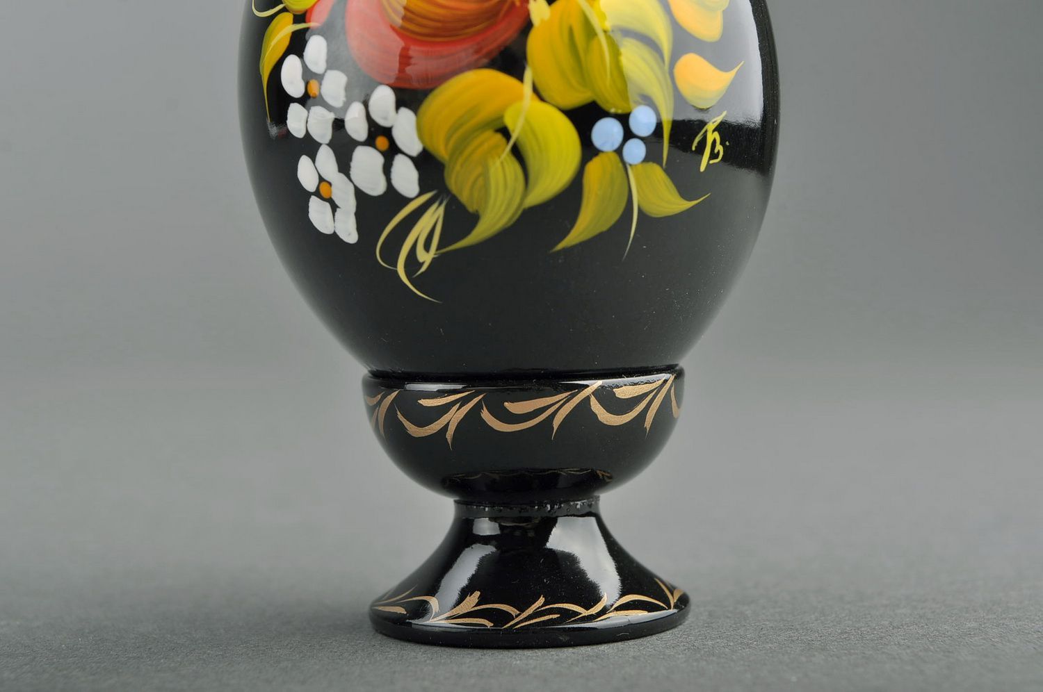 Decorative egg with a holder Peony photo 4
