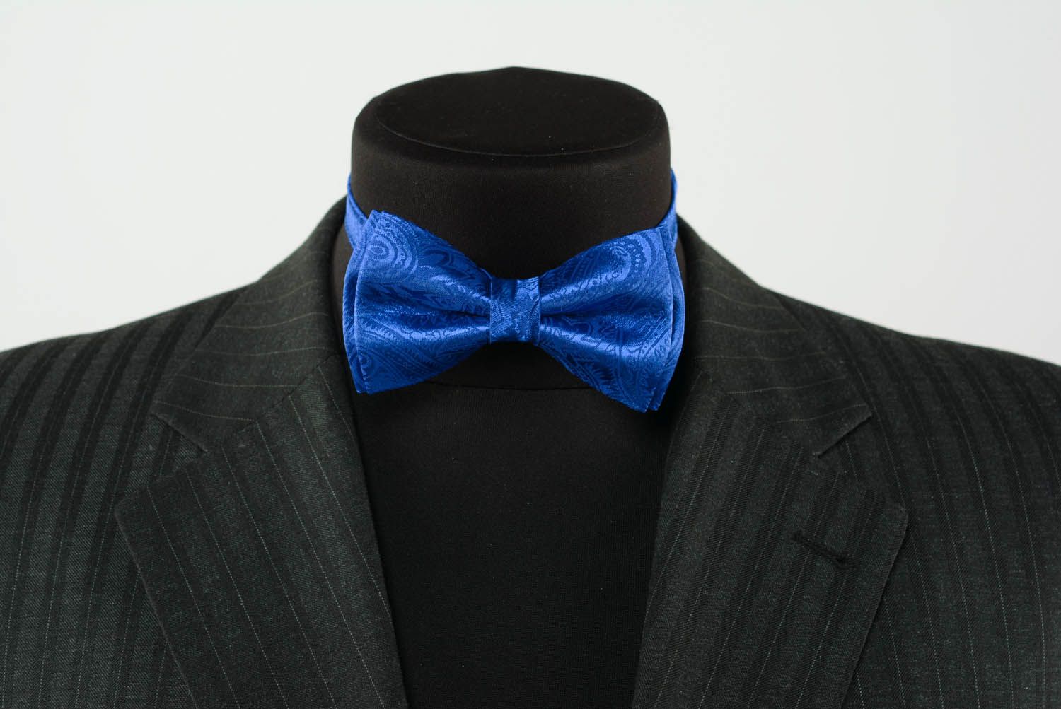 Fabric bow tie Blue Streaks photo 2