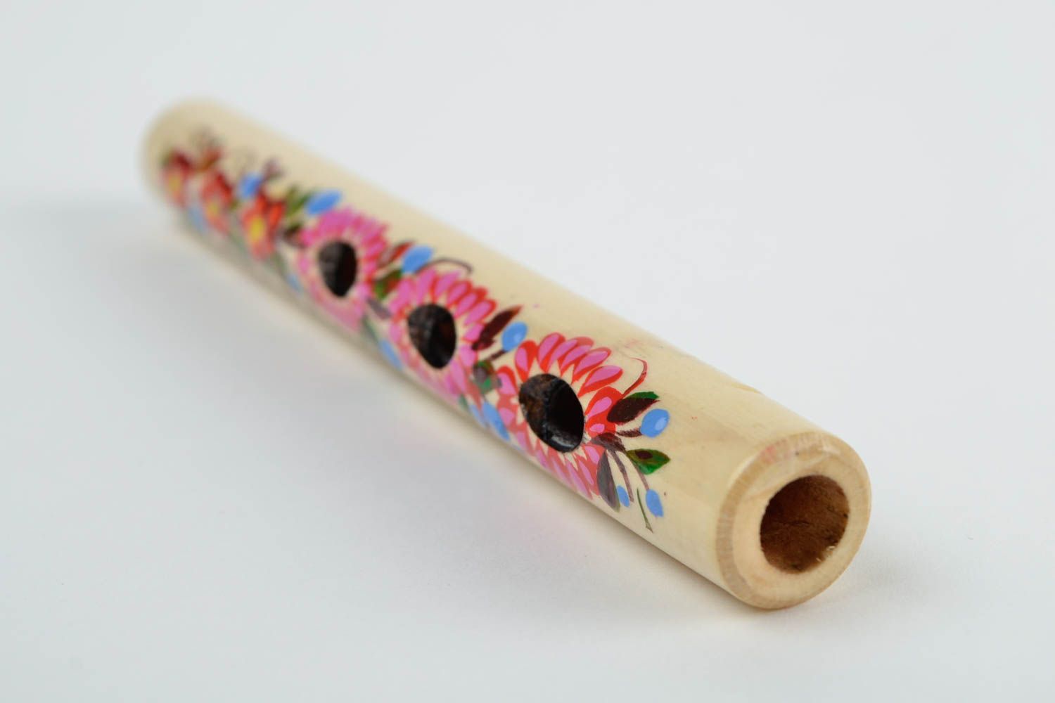 Handmade Blockflöte aus Holz Musikinstrument aus holz Flöte für Kinder bemalt foto 5