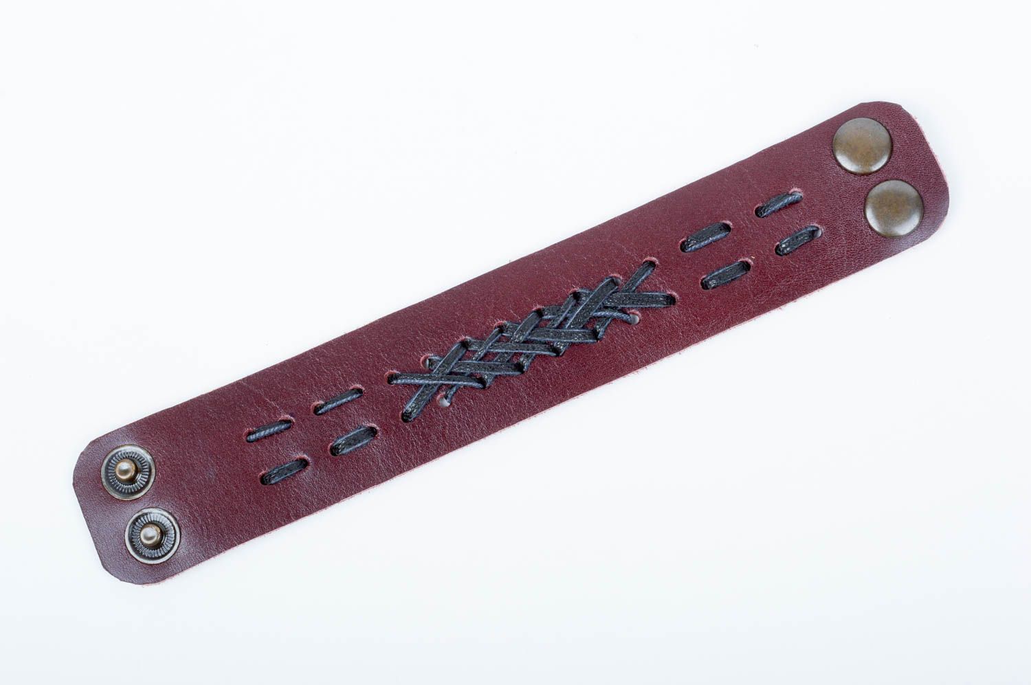 Широкий кожаный браслет ручной работы украшение из кожи бижутерия из кожи фото 3