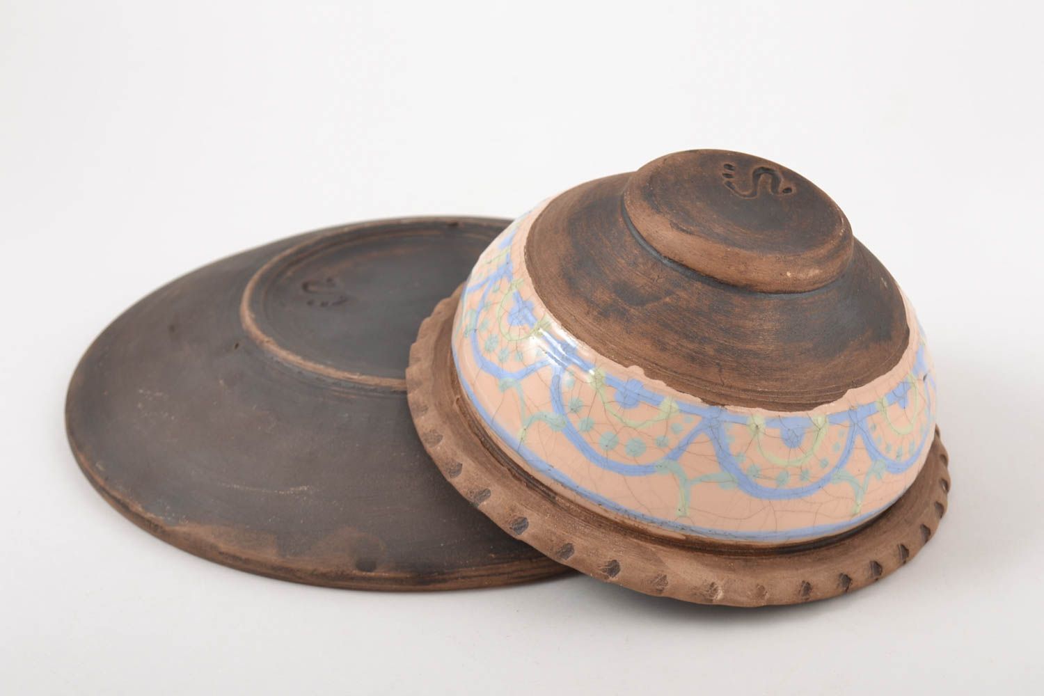 Handmade kleine Schüssel und Teller aus Ton Keramik Geschirr für Ihr Zuhause foto 4