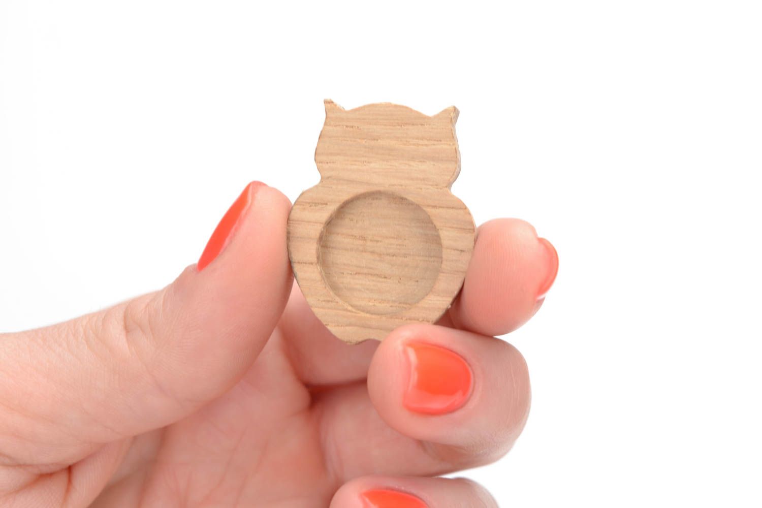 Blank for handmade jewelry creation made of wood designer owl accessory photo 5