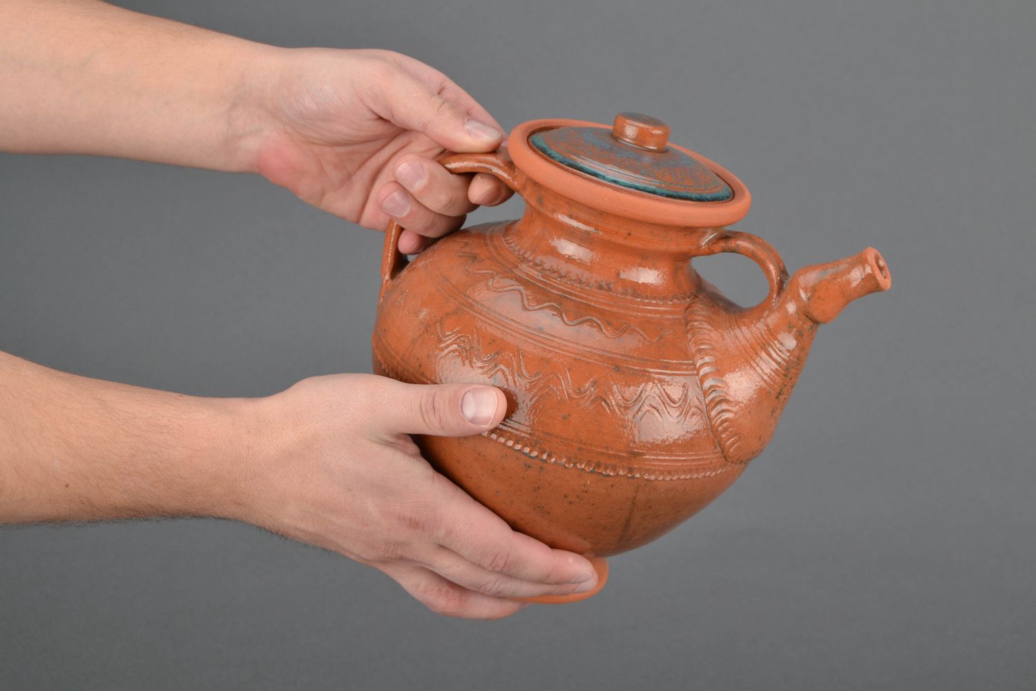 Ceramic teapot kilned with milk 2 l photo 2