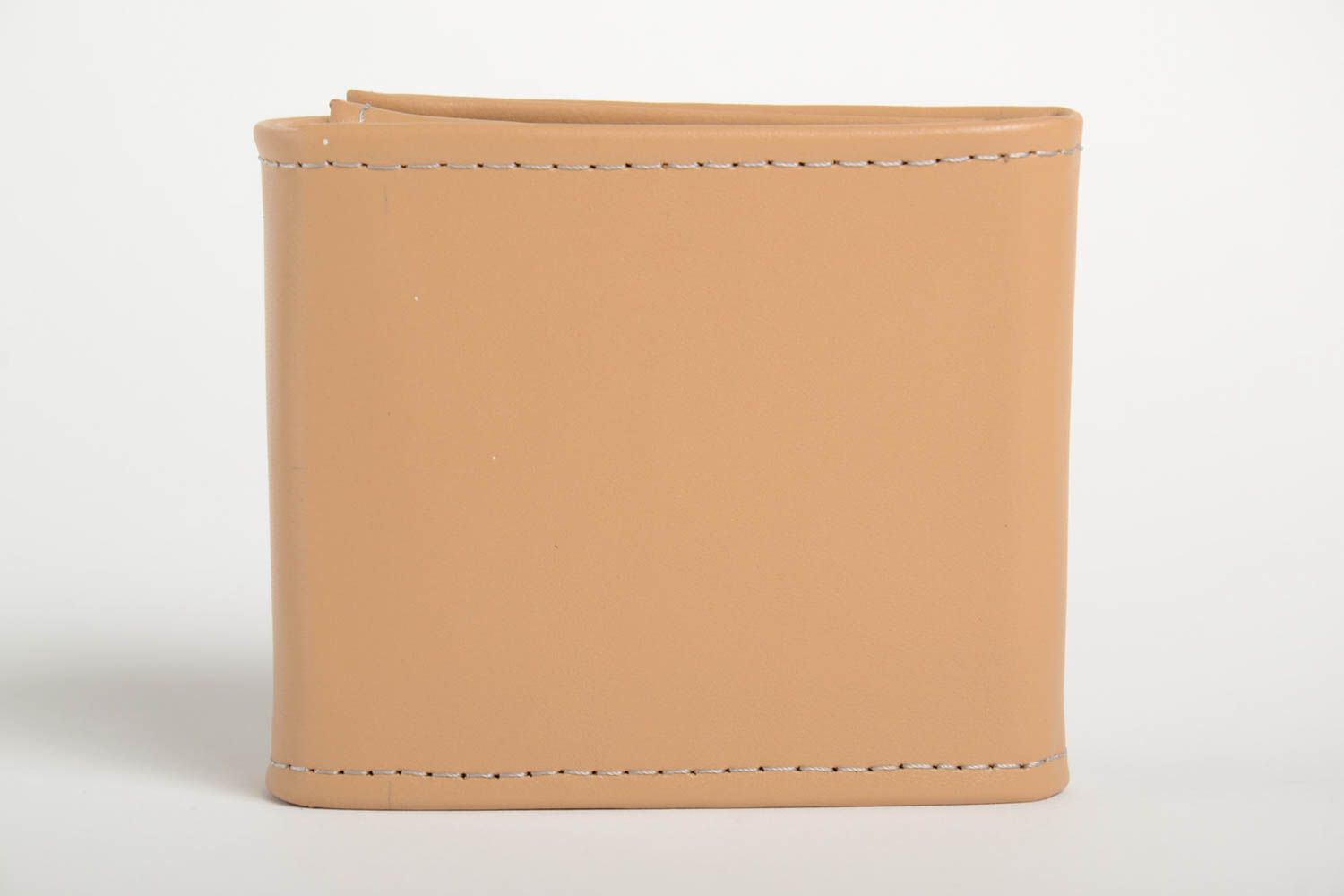 Cartera de piel beige hecha a mano billetera de mujer accesorio de moda foto 4
