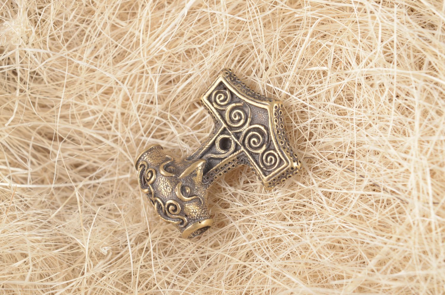 Bronze pendant handmade bronze jewelry metal pendant on cord stylish jewelry photo 1