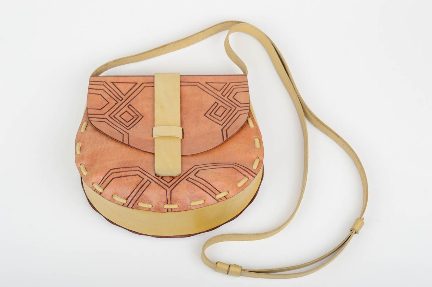 Kleine Clutch Tasche handmade Accessoire für Frauen Tasche aus Leder in Braun foto 3