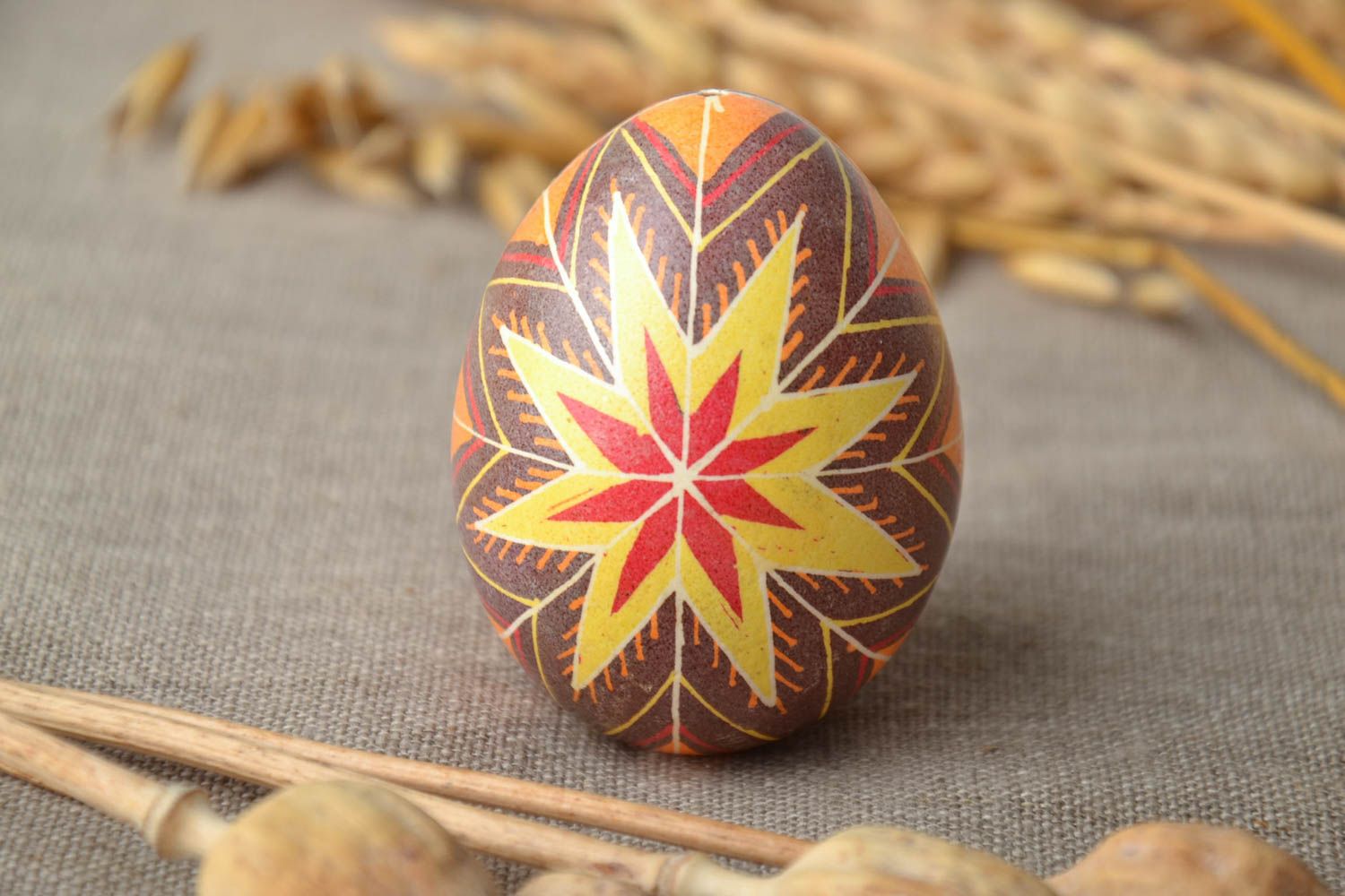 Painted Easter egg with Slavic symbols photo 1